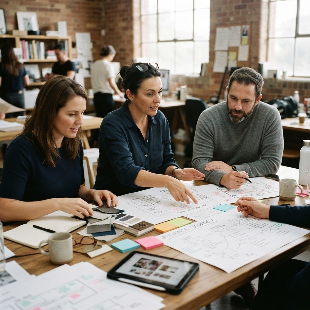 Strategists working through a project brief